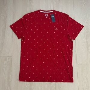 3/$10 Hollister Red Tee with White Tree Details
